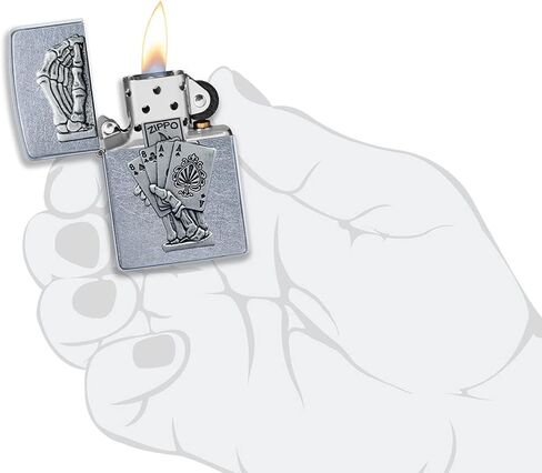 Zippo Dead Mans Hand Emblem Design Pocket Lighter in Kuwait
