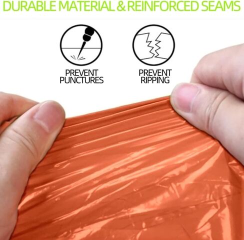 Emergency Poncho with Mylar,Thermal Poncho,Survival Rain Poncho,Lightweight, Compact, Reusable Emergency Blanket Poncho for Hiking, Camping, Thermal Gear, Car Kit, Outdoors - 4 Pack (Orange) in Kuwait