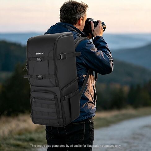 MOSISO Camera Backpack, Waterproof Telephoto Long Lens Bag, Black in Kuwait