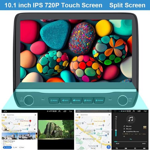 Car Radio Stereo for Ford F150 2009 2010 2011 2012 2013 2014 with Wireless Carplay Android Auto 10inch Touchscreen Navigation Bluetooth/GPS/5G WiFi/Backup Camera/SWC/Volume Knob/FM in Kuwait