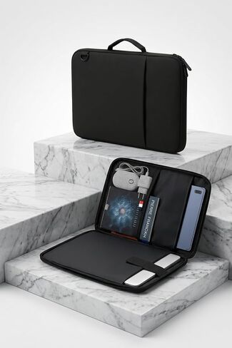 SODEF Multi-Purpose Tablet Sleeve Bag for 8.7-12.9 Inch Tablets | Hand/Shoulder Carry Organizer | Black | Padded Compartment - Black in Kuwait