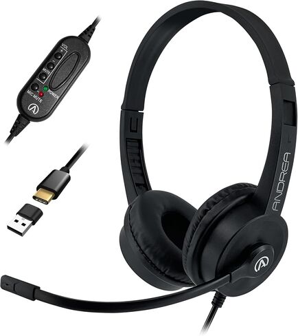 Andrea Communications AC-155 USB On-Ear Stereo USB Headset (10 Pack) in Kuwait