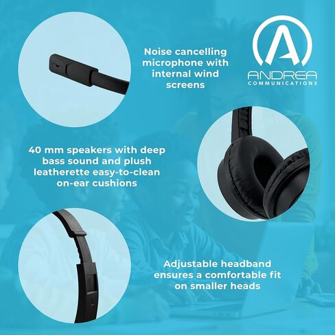 Andrea Communications AC-155 USB On-Ear Stereo USB Headset (10 Pack) in Kuwait