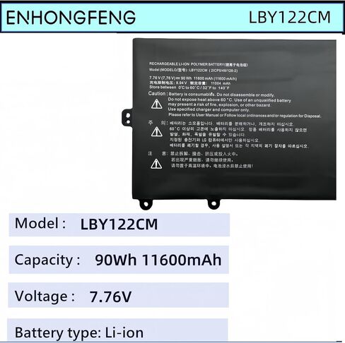 LBY122CM استبدال بطارية الكمبيوتر المحمول الجديدة لـ LG Gram 16Z90R 17Z90Q EAC64798311 in Kuwait