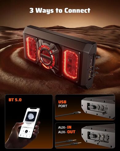 Ehaho 19 Inch UTV Sound Bar with 6.5 Inch Subwoofer, Multicolor Lights in Kuwait