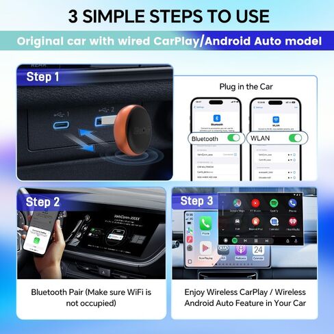 Carlinkit Mini Ultra 3 Wireless CarPlay & Android Auto Adapter, Plug & Play in Saudi Arabia