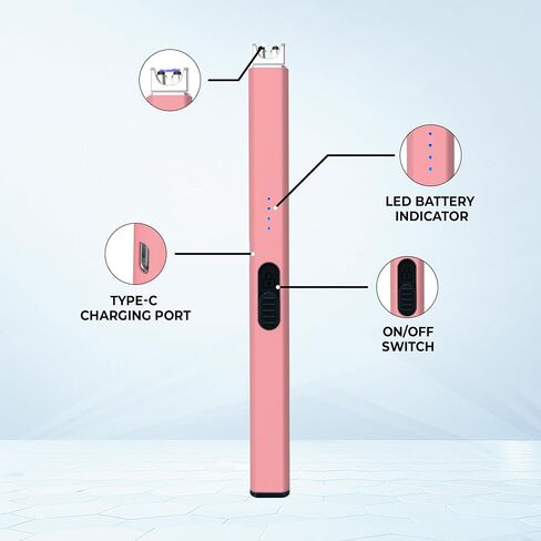FIGHTSENSE USB Rechargeable Candle Lighter,Plasma Arc Windproof Flameless Long Electric Lighter in Kuwait