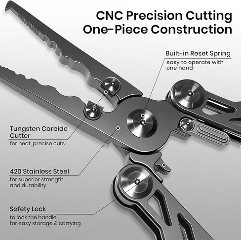 Pristis Fishing Pliers with Multitools, Titanium Coated Stainless Steel in Kuwait