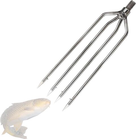 Fish Gaff 6.2ft Telescopic Rods with 3-Teeth, Stainless Steel Fishing Gig Gaff Hook with 8mm Screw,1 to 7 Teeth Assorted harpoons Barbed,Sea and Ice Fishing Spear for Hunting Fish Frog in Saudi Arabia