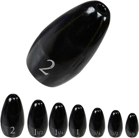 Reaction Tackle Tungsten Flipping Weights for Bass Fishing - Punch Sinkers for Heavy Cover - Size Stamped Texas and Carolina Rig Freshwater and Saltwater in Kuwait