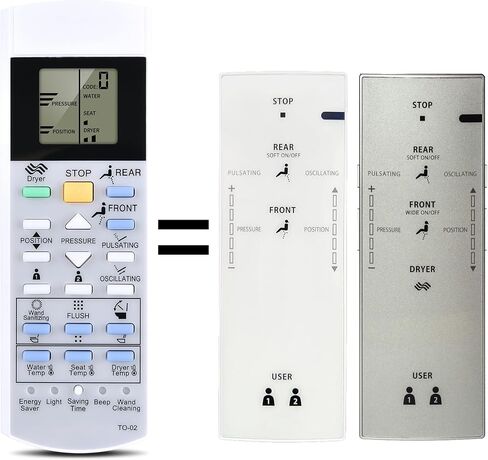 Replacement Remote for TOTO C200 TO-02 Washlet Toilets Bidets G500 A200 992WA 992M 700H SW2044 MS970CEMFG SN970M V1 TCF403RG TCF403RSW SW2043 TCF6530U TCF6531U SW2024 TCF6501U in Saudi Arabia