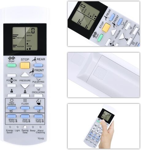 Replacement Remote for TOTO C200 TO-02 Washlet Toilets Bidets G500 A200 992WA 992M 700H SW2044 MS970CEMFG SN970M V1 TCF403RG TCF403RSW SW2043 TCF6530U TCF6531U SW2024 TCF6501U in Saudi Arabia