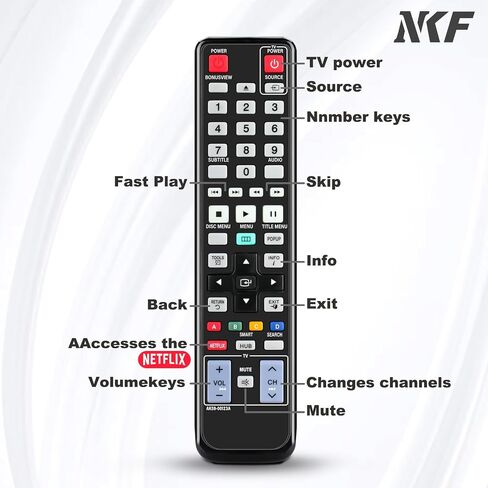 AK59-00123A Remote for Samsung DVD Blu-Ray Player Remote, Replacement for Samsung BD-D5490 BD-D5500 BD-D5700 BD-D6100C BD-D6500/ZV BD-D700 BD-D7500 BD-D7500B BD-D7000 BD-D5800 DVD Blu-Ray Player in Saudi Arabia