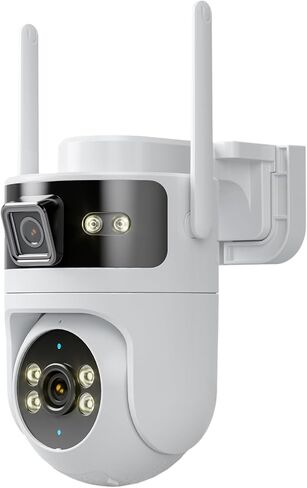 LongPlus Dual Lens Security Cameras Wireless Outdoor 4MP AOV 24/7 WiFi 6 in Kuwait