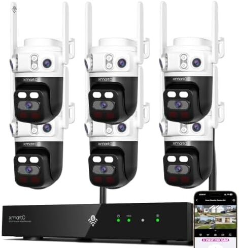xmartO 10CH 6Pcs 6MP Tri-Lens PTZ Security Camera System in Kuwait