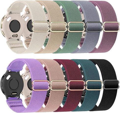 10 Pack 18mm Stretchy Watch Bands for Garmin Venu 3S/Venu 4 41mm/Venu 2S/Vivoactive 4S/Vivomove 3S, Soft Sport Nylon Elastic Strap Wristband for Garmin Forerunner 255s/265S in Saudi Arabia