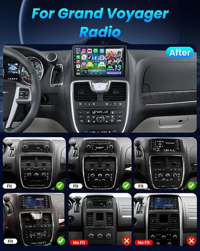 [4Core+64GB] Car Radio for Dodge Grand Caravan 2011-2020-9" HD Touch Screen with Wireless CarPlay/Android Auto BT5.0 GPS SWC WiFi in Saudi Arabia