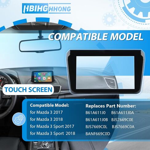 7 Inches for Mazda 3 2017 2018 Screen Replacement Display Glass for Mazda 3 Sport 2017 2018 Radio Car Touch Screen Digitizer Navigation Replace Number B61A611J0, B61A611J0A with Repair Tools in Saudi Arabia