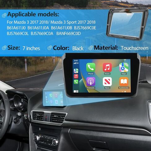 7 Inches for Mazda 3 2017 2018 Screen Replacement Display Glass for Mazda 3 Sport 2017 2018 Radio Car Touch Screen Digitizer Navigation Replace Number B61A611J0, B61A611J0A with Repair Tools in Saudi Arabia