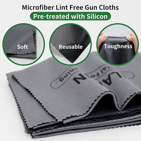 Silicon Gun Cloth 10Pack 12'' ×12'' Gun Cleaning Cloths Lint Free - Gun Cleaning Wipes with Silicon Gray Gun Cleaning Rags for Gun Cleaning/Polishing Silicon Rags in Kuwait