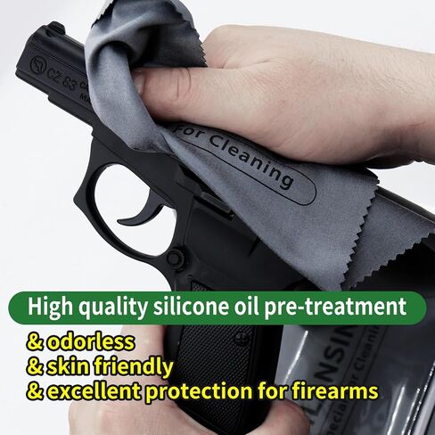 Silicon Gun Cloth 10Pack 12'' ×12'' Gun Cleaning Cloths Lint Free - Gun Cleaning Wipes with Silicon Gray Gun Cleaning Rags for Gun Cleaning/Polishing Silicon Rags in Kuwait