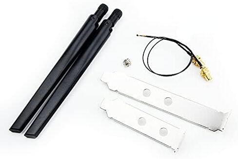 Dual Band 5dbi Wireless WiFi Antenna RP-SMA + MHF4/IPEX Pigtail Cable Desktop Kit for NGFF M.2 Card Intel AX200 9260 8265 3G/4G Module in Kuwait