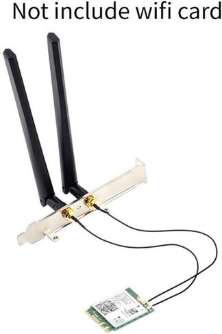 Dual Band 5dbi Wireless WiFi Antenna RP-SMA + MHF4/IPEX Pigtail Cable Desktop Kit for NGFF M.2 Card Intel AX200 9260 8265 3G/4G Module in Kuwait