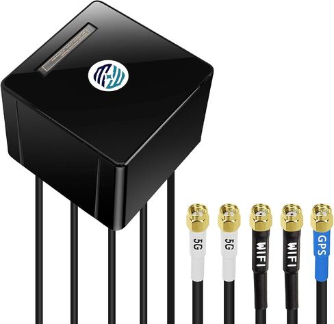 Maswell Combo 2X2 MIMO Antenna, Up to 6dBi, Omni 600-8000MHz, MIMO WiFi Networking and MIMO 3G 4G LTE 5G for Hotspots, Routers, Gateways, Verizon, AT&T, T-Mobile Home Internet, WiFi 7 Ready (Full Kit) in Kuwait