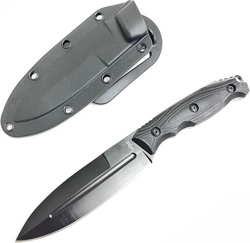 S-TEC 9" Full Tang Fixed Blade Knife with ABS Swivel Sheath - GEN 3 - I Hunting I Camping I Diving I Stainless Steel Blade I ABS Handle I Outdoor Activities I (Brilliant Silver) in Saudi Arabia