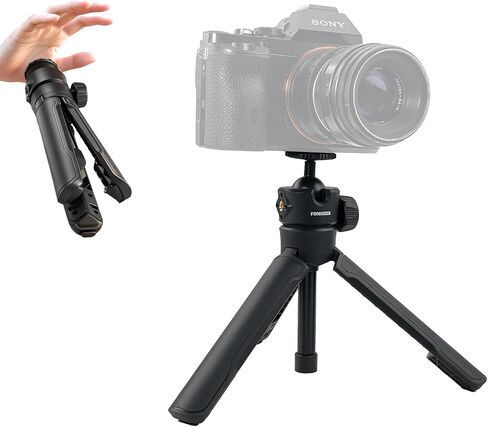 2-in-1 Mini Tripod Handle, One Click Open Stand with Universal 1/4" Screw in Kuwait