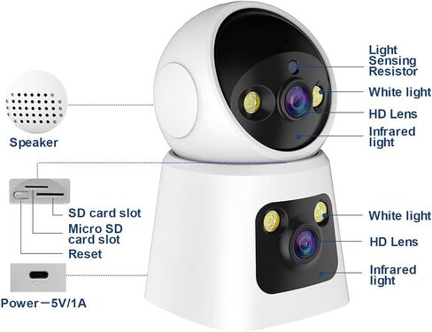 4MP Dual Lens Indoor Security Camera in Kuwait
