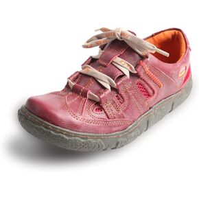 TMA EYES Women's Casual Lace-Up Breathable Mesh and Leather Sneaker
