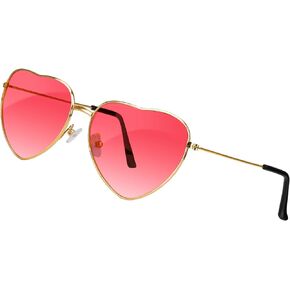 YGAUZ Heart Sunglasses for Women, Heart Shaped Sunglasses, Fun Sunglasses, Rave Sunglasses, Heart Glasses, Cute Sunglasses