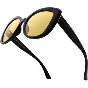 نظارات VITENZI للرؤية الليلية للرجال والنساء مضادة للوهج وآمنة للقيادة الليلية والنهارية HD نظارات شمسية ملونة باللون الأصفر Barletta in Kuwait