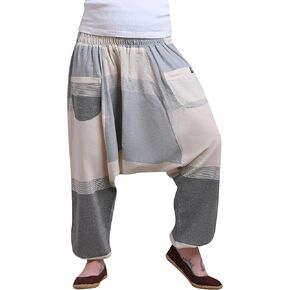 virblatt - Harem Pants Men & Harem Pants Women | Cotton | Hippie Pants Boho for Women Aladdin Genie Harem Trousers Festival