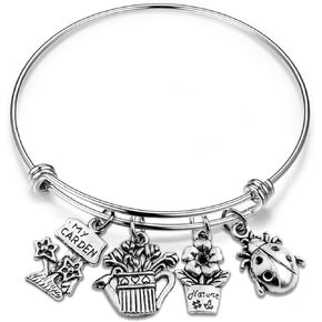 CHOROY Gardener Bracelet Gift Gardening Charm Bangle Yard Work Gardening Jewelry Gift for Gardening Lover Horticulturist
