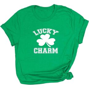 St Patricks Day T Shirt Womens Shamrock Tee St Paddys Day Holiday Clover Short Sleeve Tops Tee in Kuwait