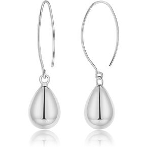 Big White Teardrop Pearl Earrings 18k Gold Plated Hoop Dangle Drop Pearl Earrings Jewelry for Women Girls
