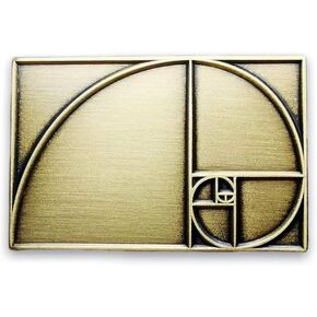 Golden ratio Metal Lapel Pin Fibonacci digital graphic badge brooch for backpack and coat