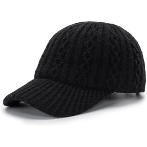 Women's-Winter-Knitted-Baseball-Hat,Classic Beanie Newsboy Cap Cold Weather Warm Winter Hat for Men