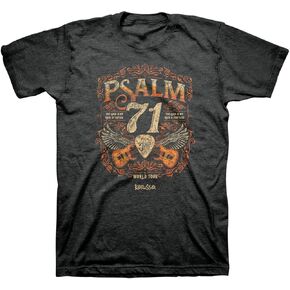 The Lord is My Rock of Refuge Fortress Guitar Pick Jesus World Tour Charcoal Heather Grey Cotton Crew Neck T-Shirt, XX-Large