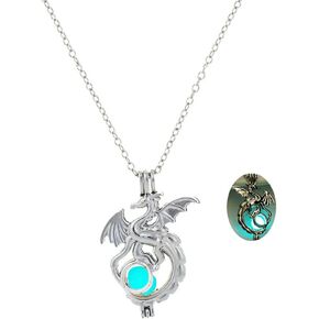 قلادة التنين المضيئة ريترو متوهجة الحيوان الطائر قلادة التنين قلادة للنساء الرجال مجوهرات بسيطة للهالوين in Kuwait