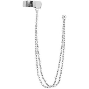 Double Long Tassel Tiny Ball Clip On Small Hoop Cuff Mini Stud Dangle Drop Earrings for Women Girls Sterling Silver Threader Chain Crawler Climbers Cartilage Wide Flat Cuffs Hypoallergenic Gifts 1pcs