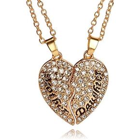 YALLNASL Mother's Day Christmas Gifts for Mom Daughter Half Heart Necklace for Mother Daughter Necklace Set Matching Mommy Daughter Necklaces for Mother Mama Bear Necklaces Gift