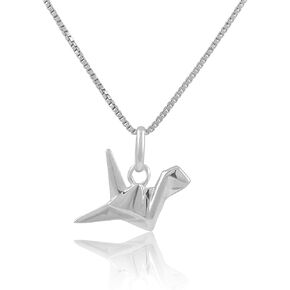 Sterling Silver Origami Crane Necklace in Kuwait