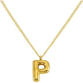 Bubble Letter Necklace for Women Balloon Initial Necklaces Dainty 18K Gold Plated Alphabet Pendant Necklaces for Teen Girls Girlfriend Name Personalized Jewelry Gift