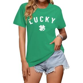 Funny Shamrock St Patricks Day Shirt Women Green Irish Lucky Charms Tshirt Cute Saint Patricks Day Teacher Shirts