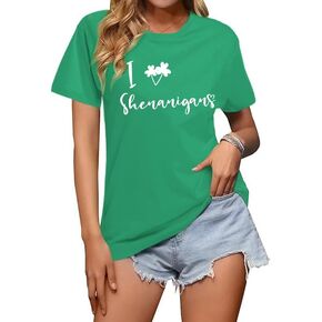 Funny Shamrock St Patricks Day Shirt Women Green Irish Lucky Charms Tshirt Cute Saint Patricks Day Teacher Shirts