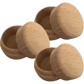 ARTIBETTER Small Gift Boxes 3pcs Round Wooden Ring Boxes with Lid Small Earring Display Gift Box Wooden Keepsake Box for Jewelry Earrings Necklace Proposal Engagement Birthday Wedding Ring Box