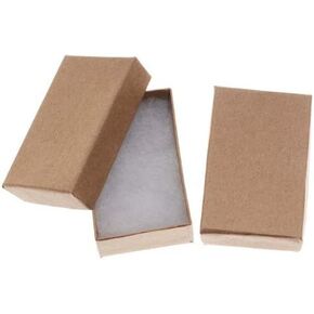 Reaowazo 50 Pack Cotton Filled Brown Kraft Jewelry Gift Boxes Jewelry Pendant Earring Necklace Bracelet Packaging 2 5/8" x 1 1/2" x 1" (67 x 40 x 25 mm) Size #21-By RJ Displays